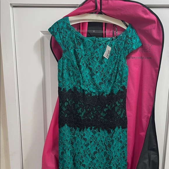 Tadashi shoji Elegant Green Lace Dress sz 10 - Picture 12 of 13